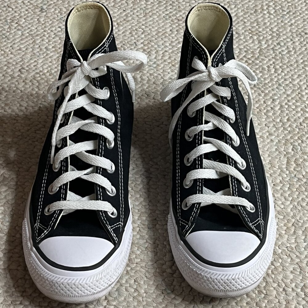 Converse All Star Chuck Taylor Women's Size 7.5 Black High Top Sneakers Shoes - Picture 4 of 10